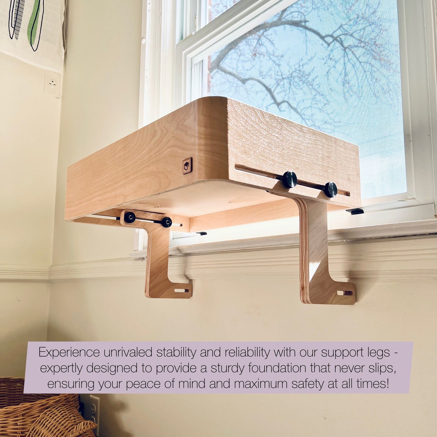 20"x14" Wider Space & Happier Cats!_Cat Window Perch_Sturdy-Safe support legs_Installed-removed 1 minute_No tools No nails_Cat Lover Gift