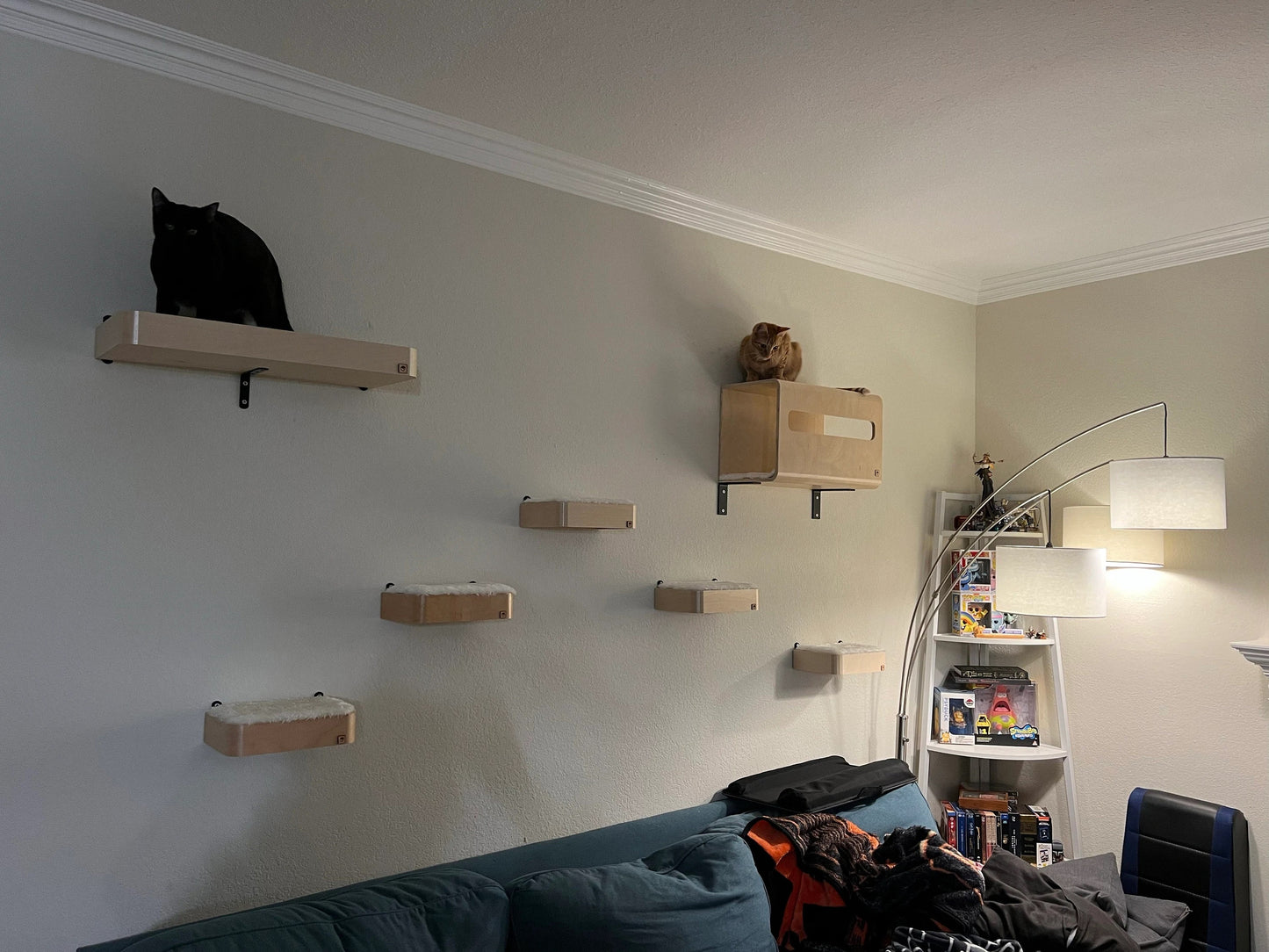 Cat Wall Steps, Cat Stairs, Cat Shelf, Wood Cat Climbing Shelf, Cat Wall Furniture