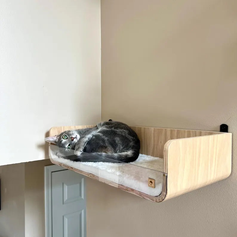 Modern Wall Mounted Cat Shelf, Cat Climbing Shelf