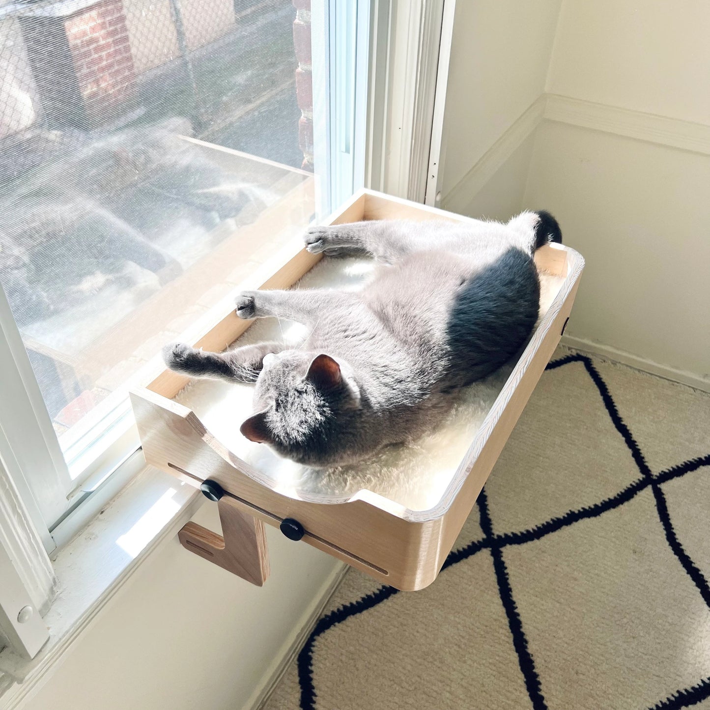THENAMU Ms, 20" x 14" Wider space & Happier cats! Non-slip, Cat Window Perch, Cat Window Shelf, Cat Window Seat, Installed-removed 1 minute, No tools No nails