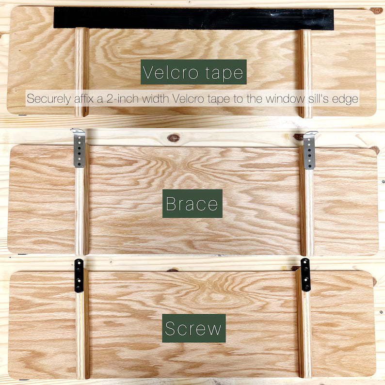 Oak Window Plant Shelf, Various shelf sizes, Easy Install, No Tools