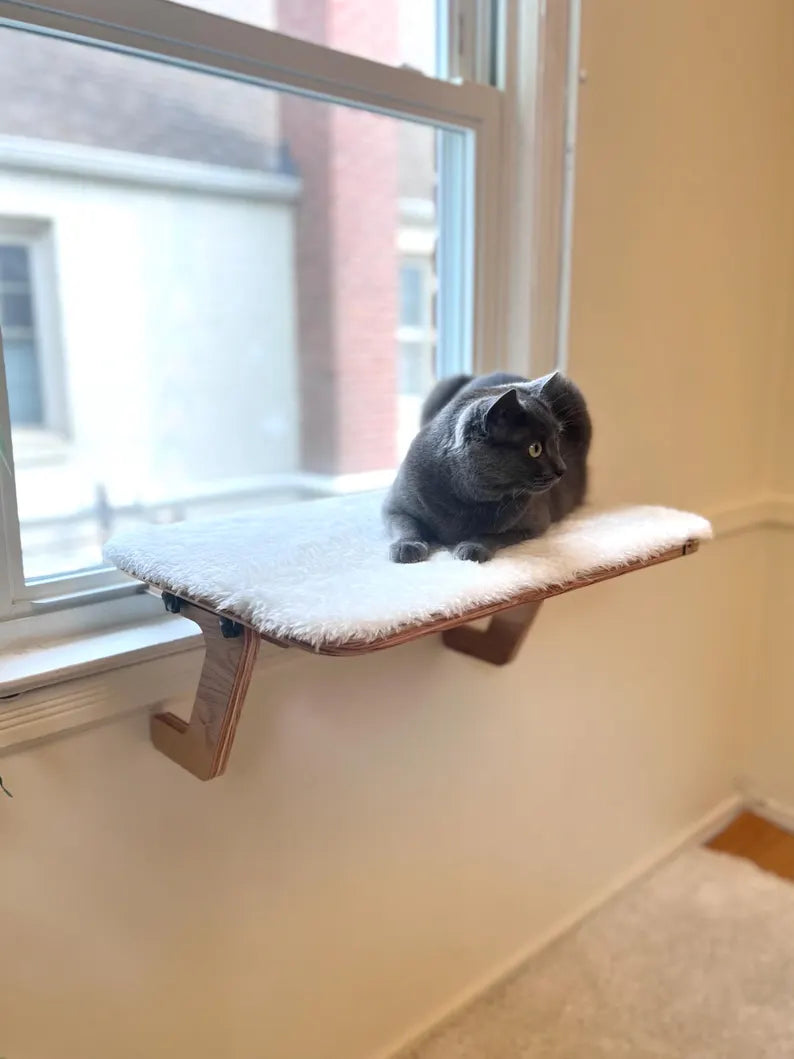 Wider Space, Oak Cat Window Perch, Easy Install, 21X15