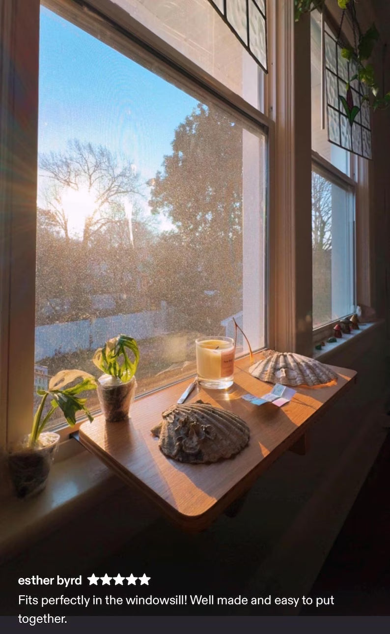 Oak Window Plant Shelf, Various shelf sizes, Easy Install, No Tools