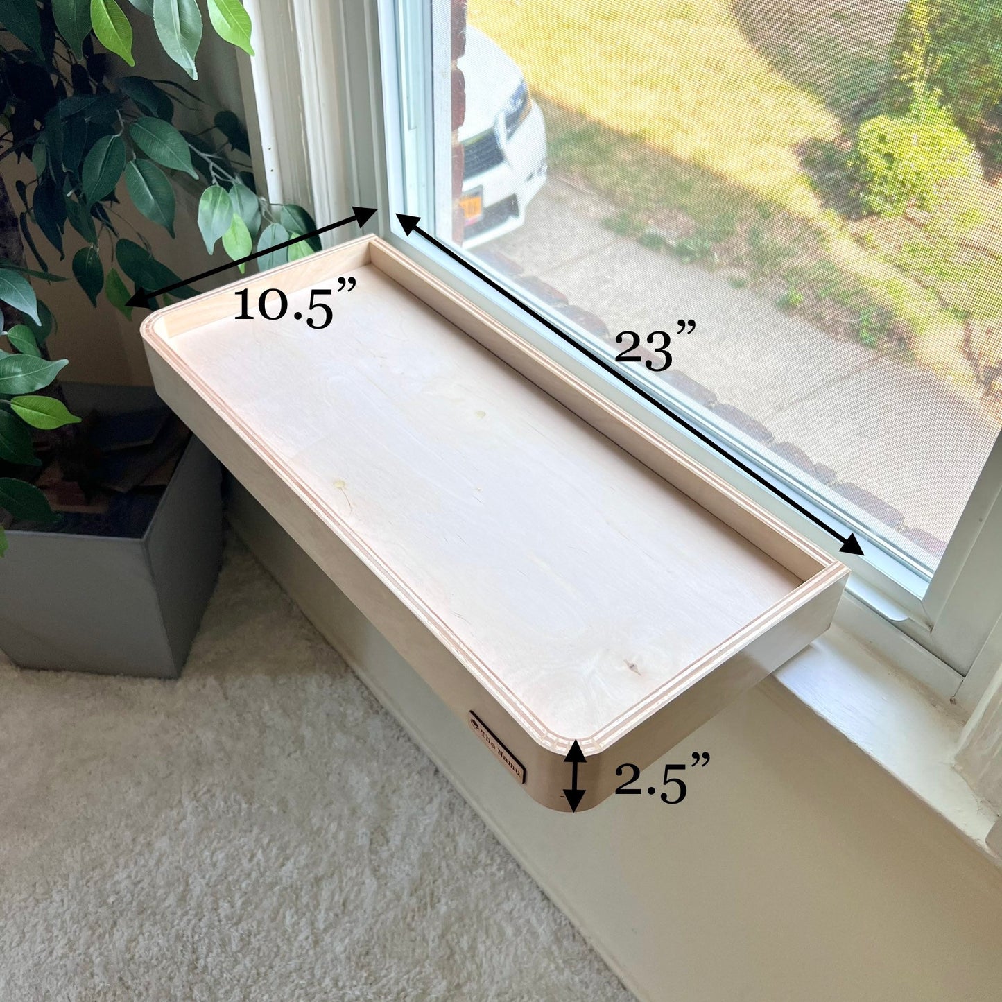 23"x10" Cat Window Perch_Sturdy-Safe support leg_Installed-removed 1 minute_No tools No nails_Cat Window Shelf_Window Cat Bed_Cat Lover Gift